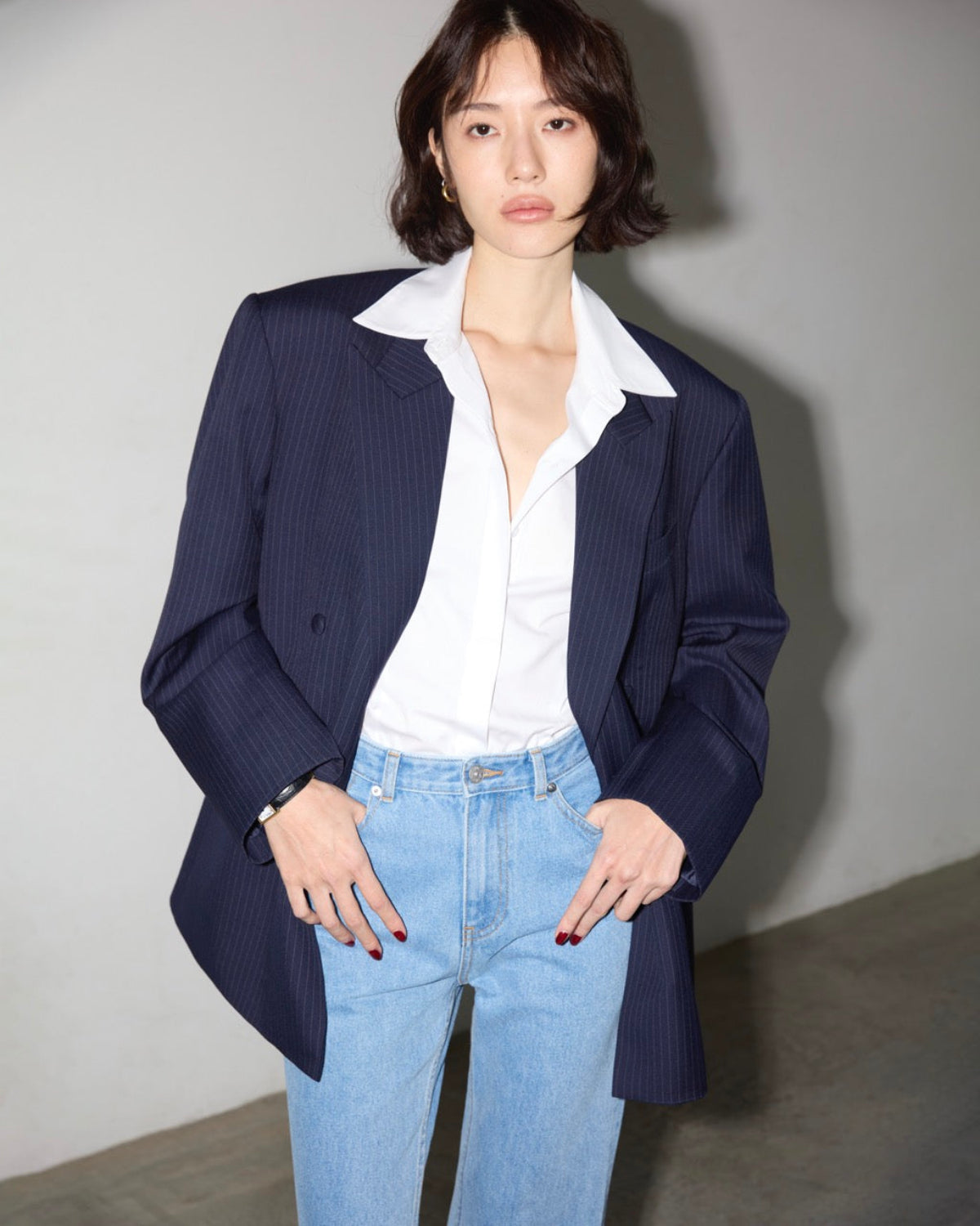 SS25 Elevated Office - Double Breasted Suit in Navy Pinstripe