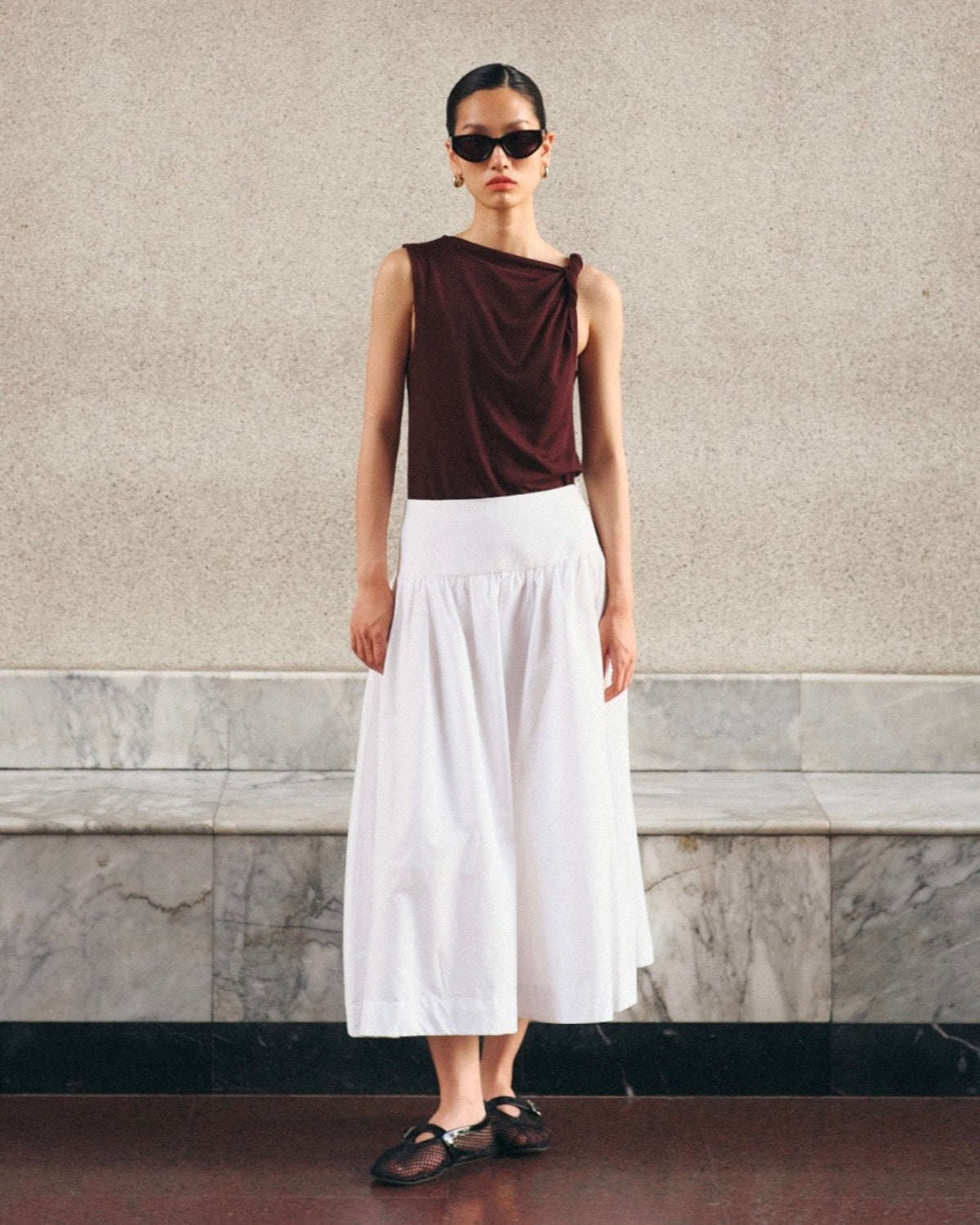 Cruise Collection - Ruched Top in Dark Brown
