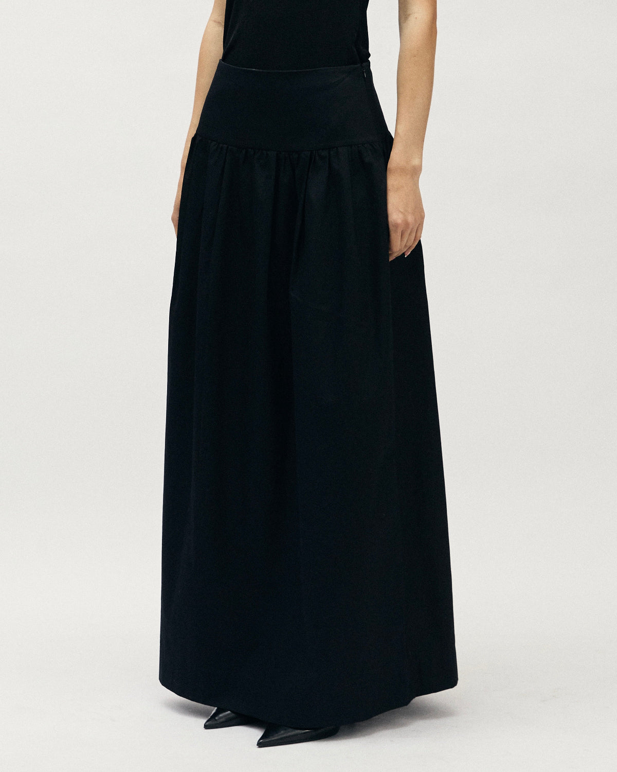 AIMER - Oversized A Skirt in Black Cotton