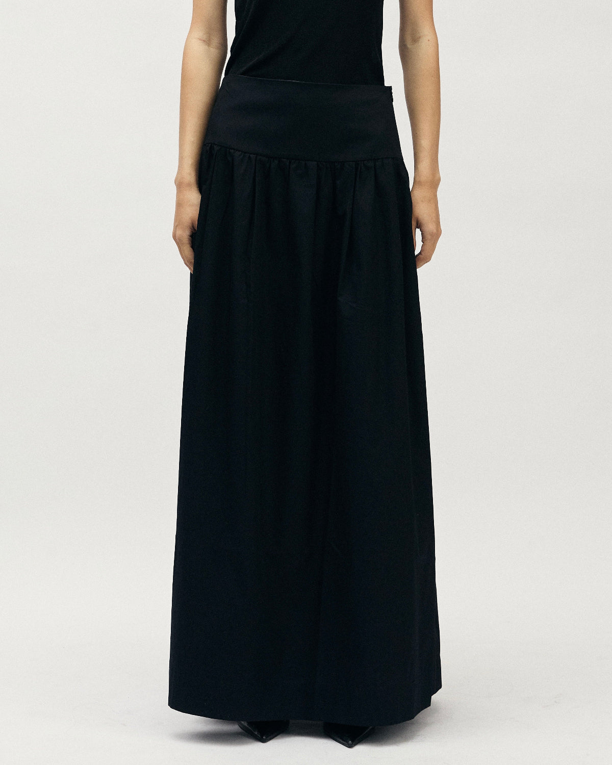 AIMER - Oversized A Skirt in Black Cotton