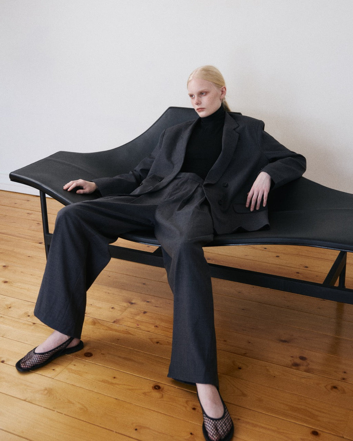 Holiday Collection - Essential Oversized Trousers in Grey Wool