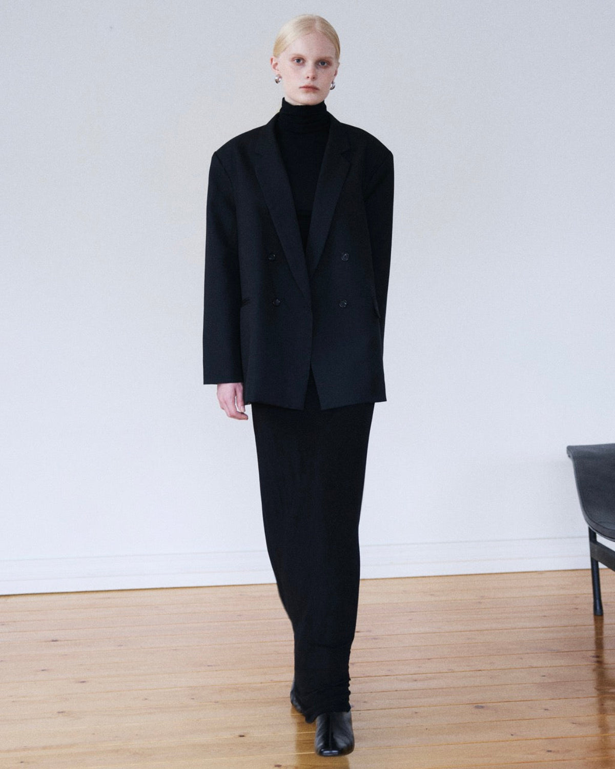 Holiday Collection - Essential Oversized Trousers in Black Wool